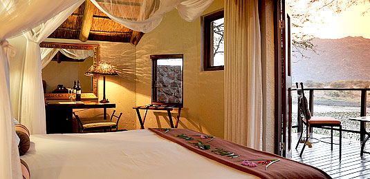 Chalet Bedroom & Deck - Tau Game Lodge - Madikwe Game Reserve